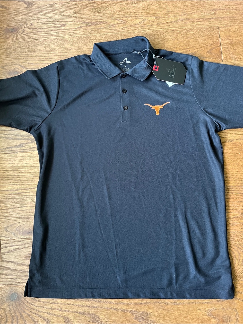 Antigua Texas Longhorn Legacy Pique Black Polo.